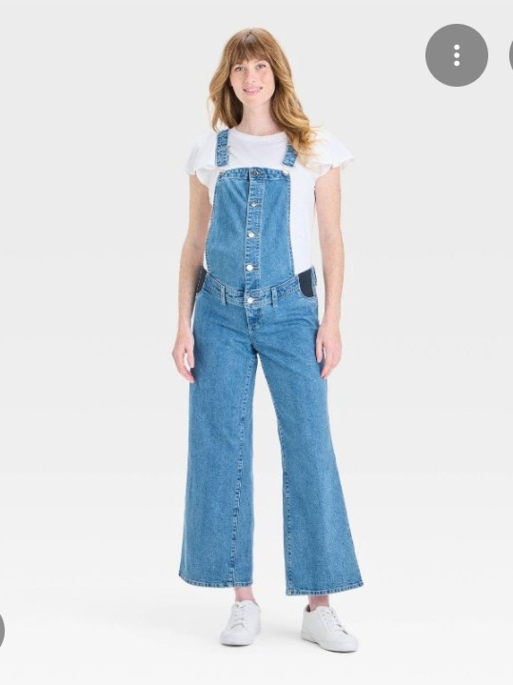 Ingrid & Isabel Light Blue Denim Overalls Wide Leg Maternity